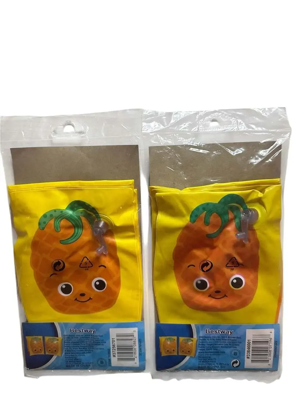 Bestway H2O GO! Pineapple Inflatable Swim Armbands for Kids Ages 3-6